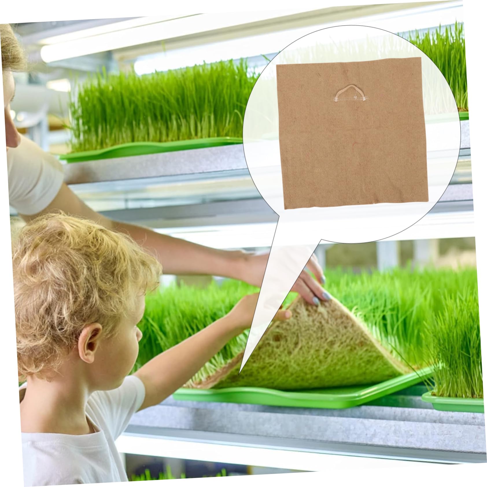 4 Pezzi Cuscinetto in Juta per Vassoio di Semina, Carta per Germinazione, Trattiene L’Acqua e Favorisce la Crescita di Piantine
