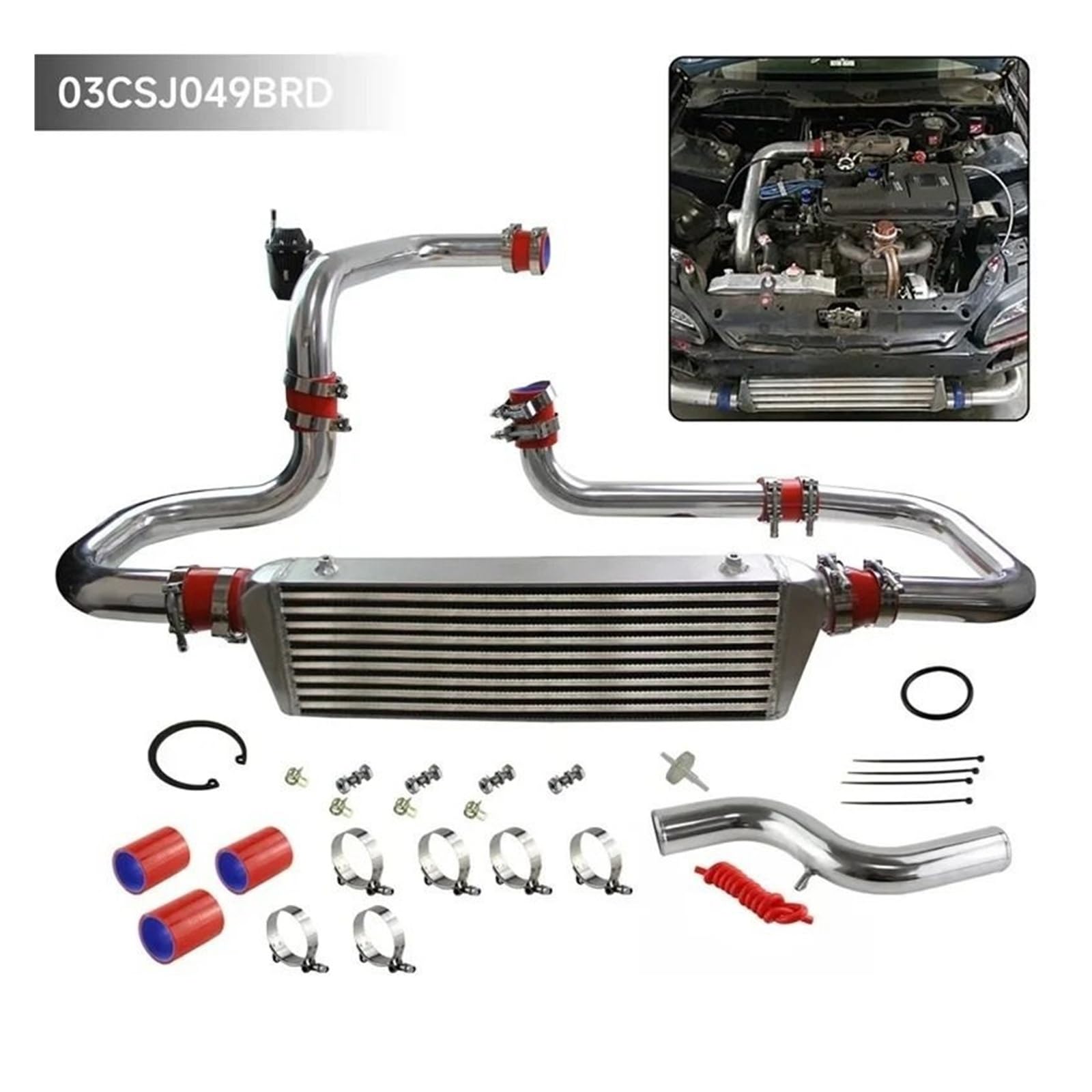 Pasuje Do Integra D15D16 B16 B18 90-93 DC2 94-01 Civic EG 92-95 EK 96-00 Del Sol 93-97 Przedni Zestaw Intercoolera Intercooler do turbiny samochodowy