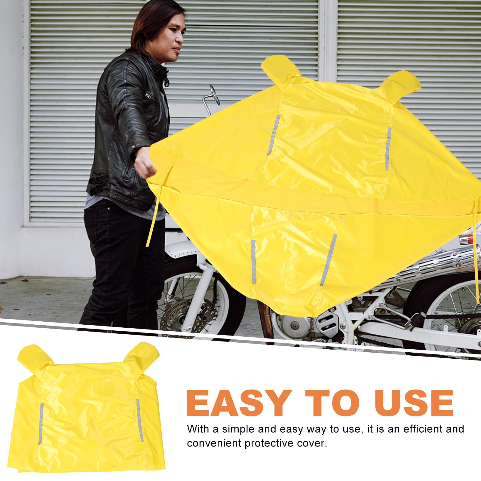 Toyvian Funda Protectora para Motocicleta y Bicicleta Eléctrica Resistente al Agua Tela Oxford Amarilla para Almacenamiento y Protección Solar