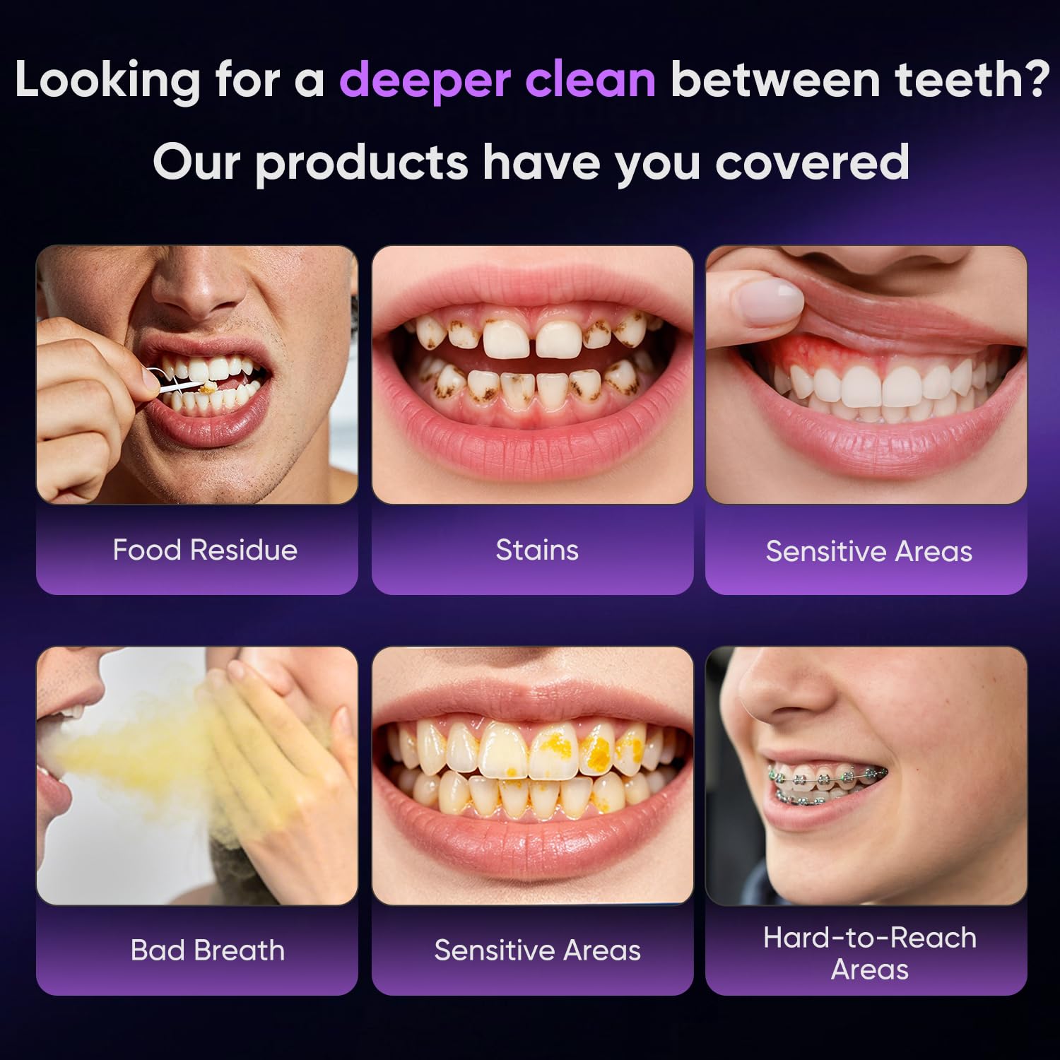 MySmile Flosser dentale dell'acqua per denti Irrigatore orale senza fili 5 modalità di pulizia 8 punte sostituibili IPX 7 impermeabile USB ricaricabile acqua plettri dentali per la pulizia dei denti