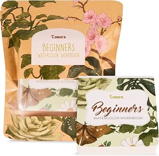 Tobio’s Watercolor Workbook for Beginners – Sketch Book with Premium Watercolor Paper, Small Notebook Style Practice Pad, Guided Art Lessons & Relaxing Coloring Book