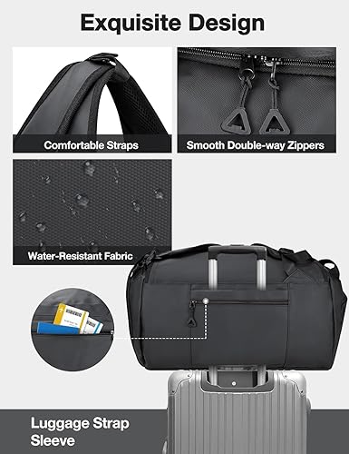 Miniatura 6 de Vuudh Bolsa de gimnasio 3 en 1 mochila de fitness convertible de gran capacidad de 36 litros, bolsa de viaje resistente al agua con compartimento