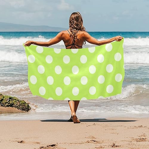 Miniatura 2 de susiyo Toalla de playa de 30 x 60 pulgadas, color verde lima, toalla de lunares para playa, mujeres, viajes