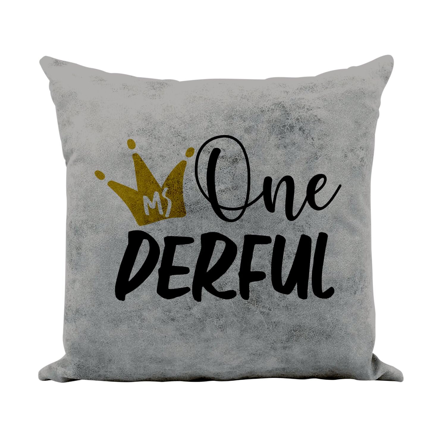 Housse et coussin de garnissage gris aspect cuir 40x40 cm motif maman