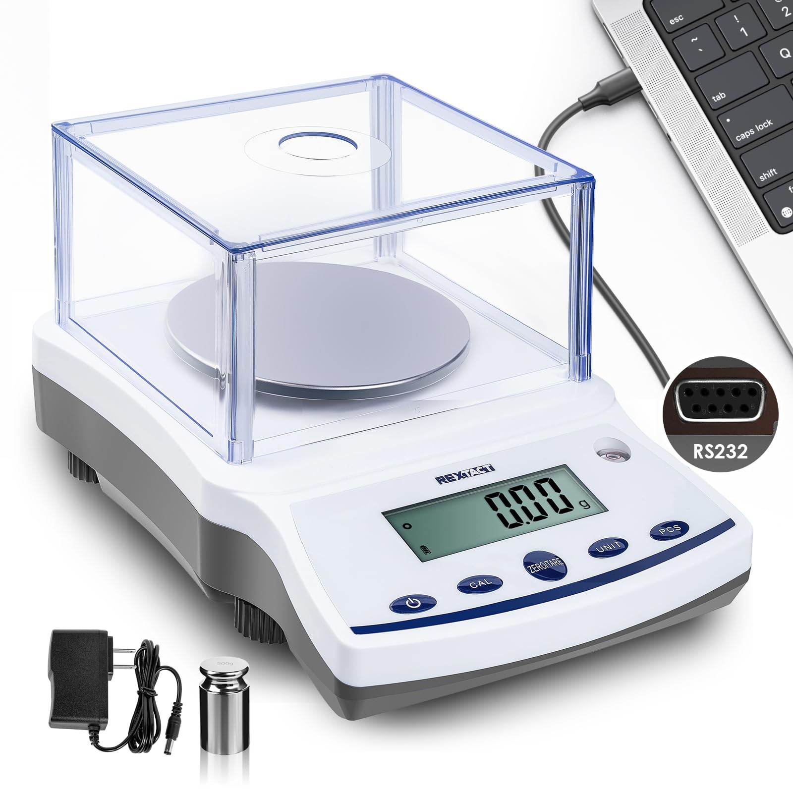 High Precision Scale 0.01g x 3000g Lab Scale 0.01g Accuracy Laboratory Lab Scientific Electronic Digital Weight Analytical Balance Scale Jewelry Pharmacy Chemistry Industria Calibrated Gram Scale