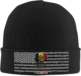 Belgium Belgian Rose Flower Flag Warm Fleece Lined Knitted Winter Fashion Men Women12