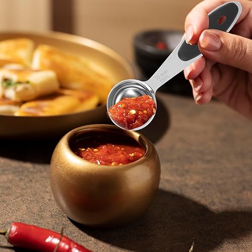 Miniatura 5 de Cucharas medidoras de acero inoxidable  12 cucharada, 132 taza, cuchara pequeña para café, mango incluido