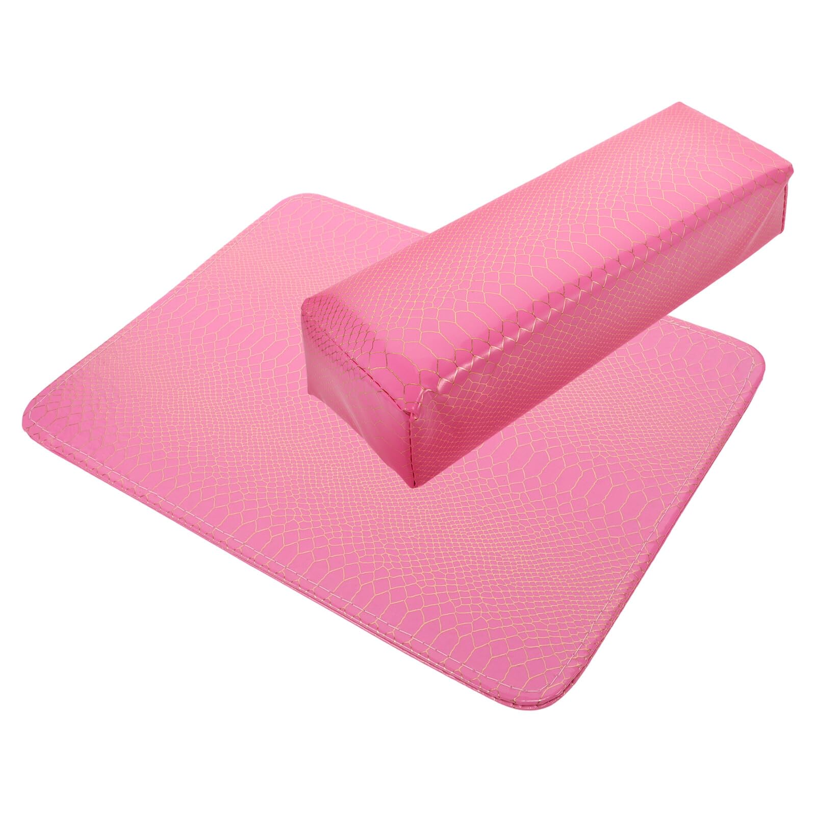 Cuscino per Manicure Unghie Rosa in Pelle Pu, Poggia Mani | Imbottitura in Spugna, Lavabile e Compatto, per Uso Salone e Casa, Design Elegante