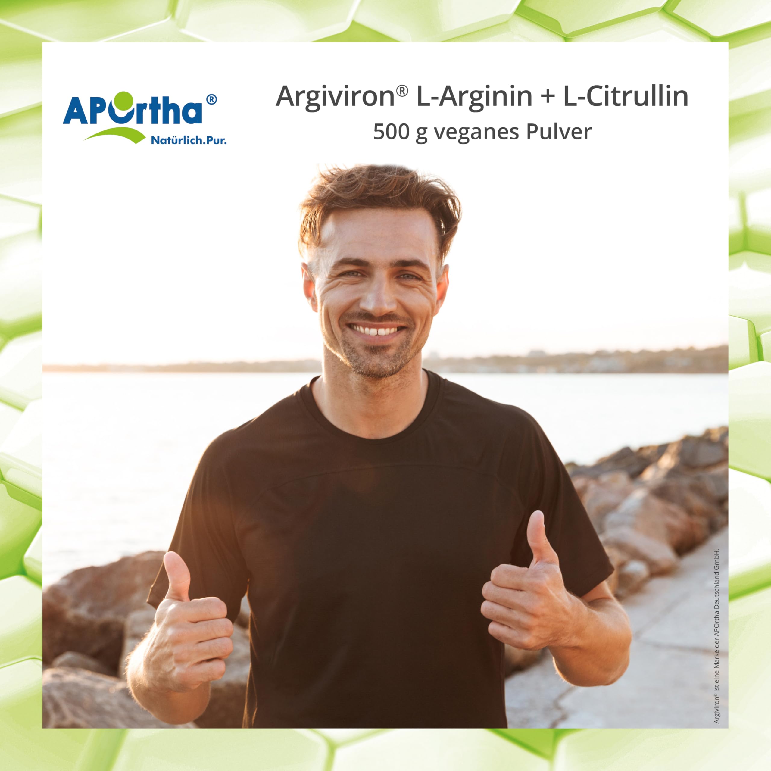 APOrtha® ARGIVIRON® L-Arginin + L-Citrullin 500 g veganes Pulver, Hochdosiert im Verhältnis von 2 zu 1,6 von L-Arginin zu L-Citrullin, allergenfrei, laktosefrei & glutenfrei