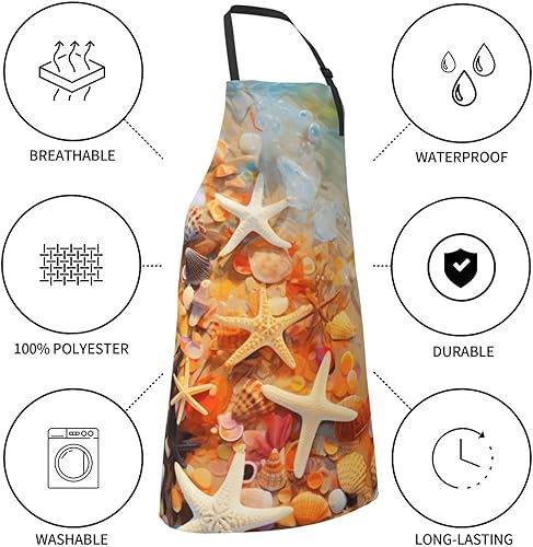 Miniatura 12 de Giwawa Delantal de artista con bolsillos, delantal con babero artístico, delantales abstractos para mujeres y hombres, delantales de acuarela