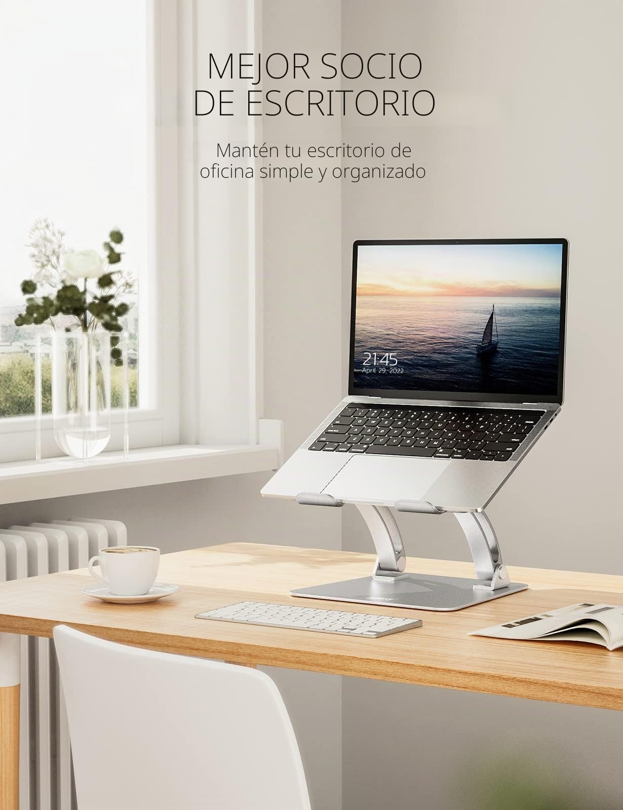 Nulaxy Soporte Portátil Ordenador, Ergonómico Laptop Stand, Soporte Ajustable para Portátil de Aluminio Compatible con MacBook, Air Pro y Otras Computadoras Portátiles de 10-17 Pulgadas