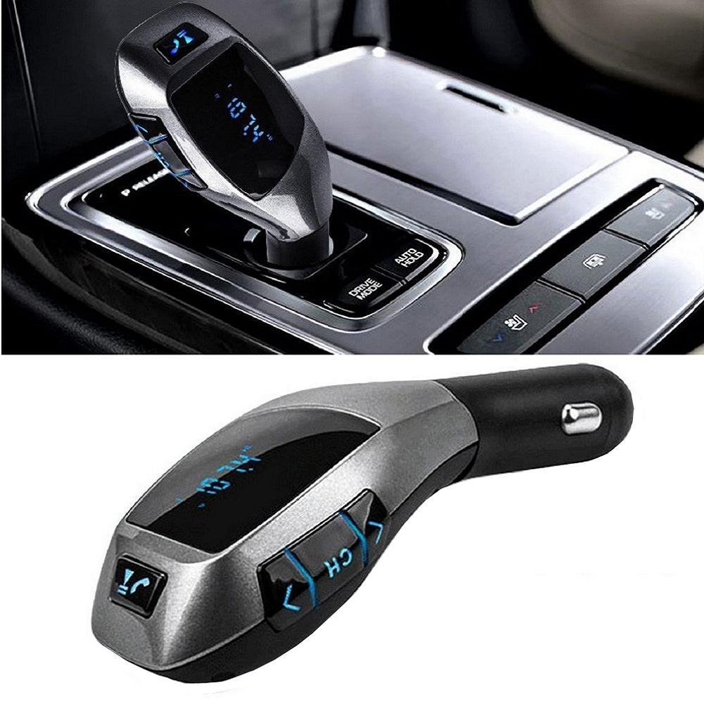 Car Cigarette Lighter Bluetooth FM Transmitter Wireless in-Car Hands-free Talking Car Kit MP3 Player and USB Charger for Smartphones