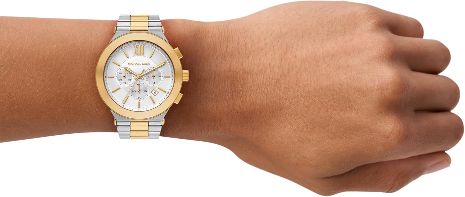 Michael Kors Men's Billie Chronograph Two-Tone Stainless Steel Bracelet Watch (Model: MK9221) - Image 4