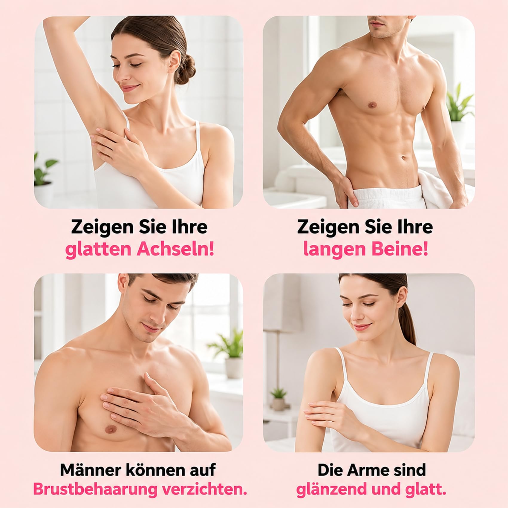 Boulina Rasierer Damen, 2-In-1 Pro Razor, Leicht Zu Reinigendes GeräT, Sanfte Haarentfernung FüR Glatte Haut, Ergonomisches Design & Wet & Dry Anwendung Ideal FüR Die KöRperpflege (Pink+Blue)