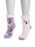 Women's Cabin Sock, 2 Pairs, Purple Sloth, sz L/XL