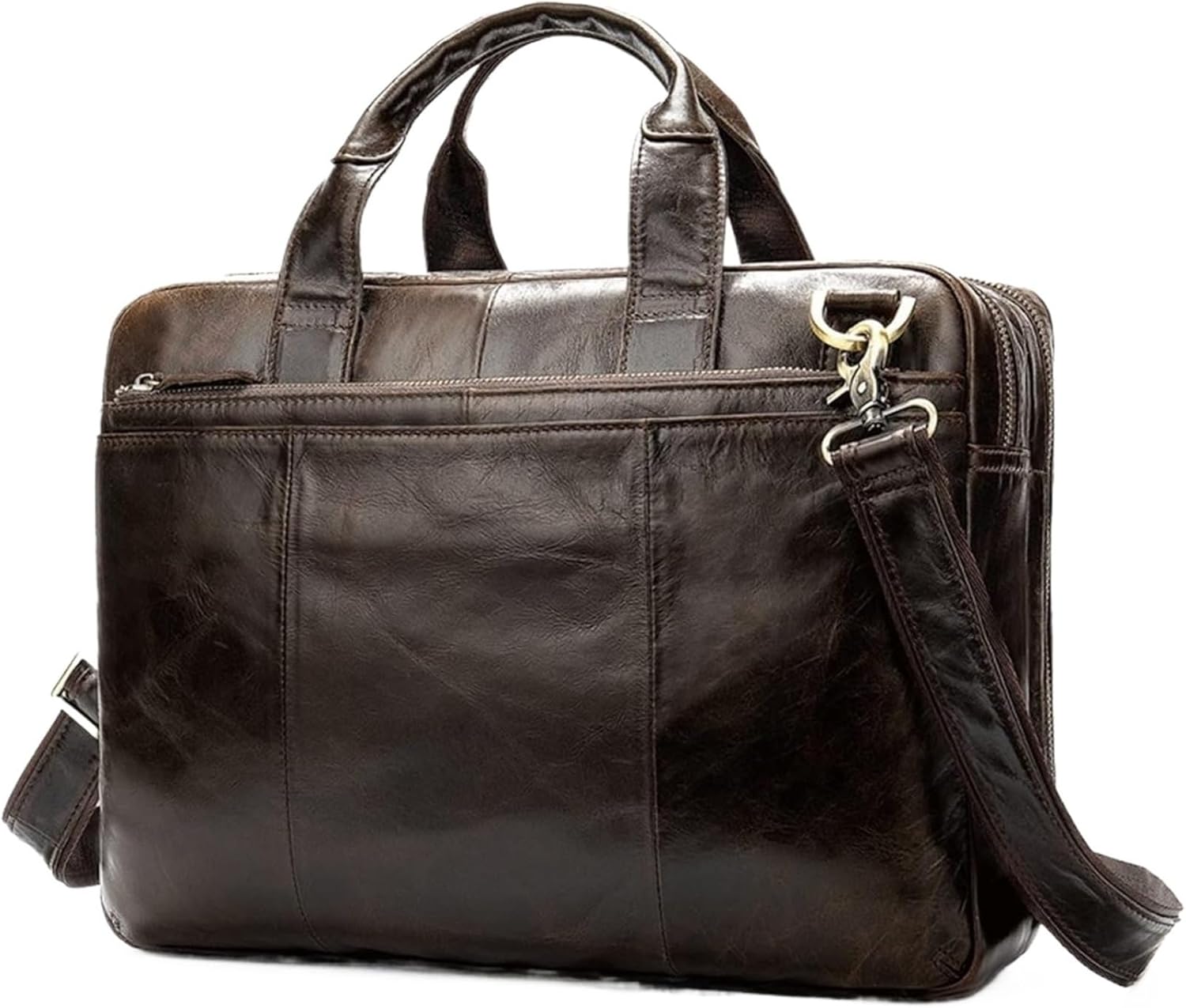 Messenger Bags Briefcase Men's Bag Leather Shoulder Travel Handbag Satchel Laptop