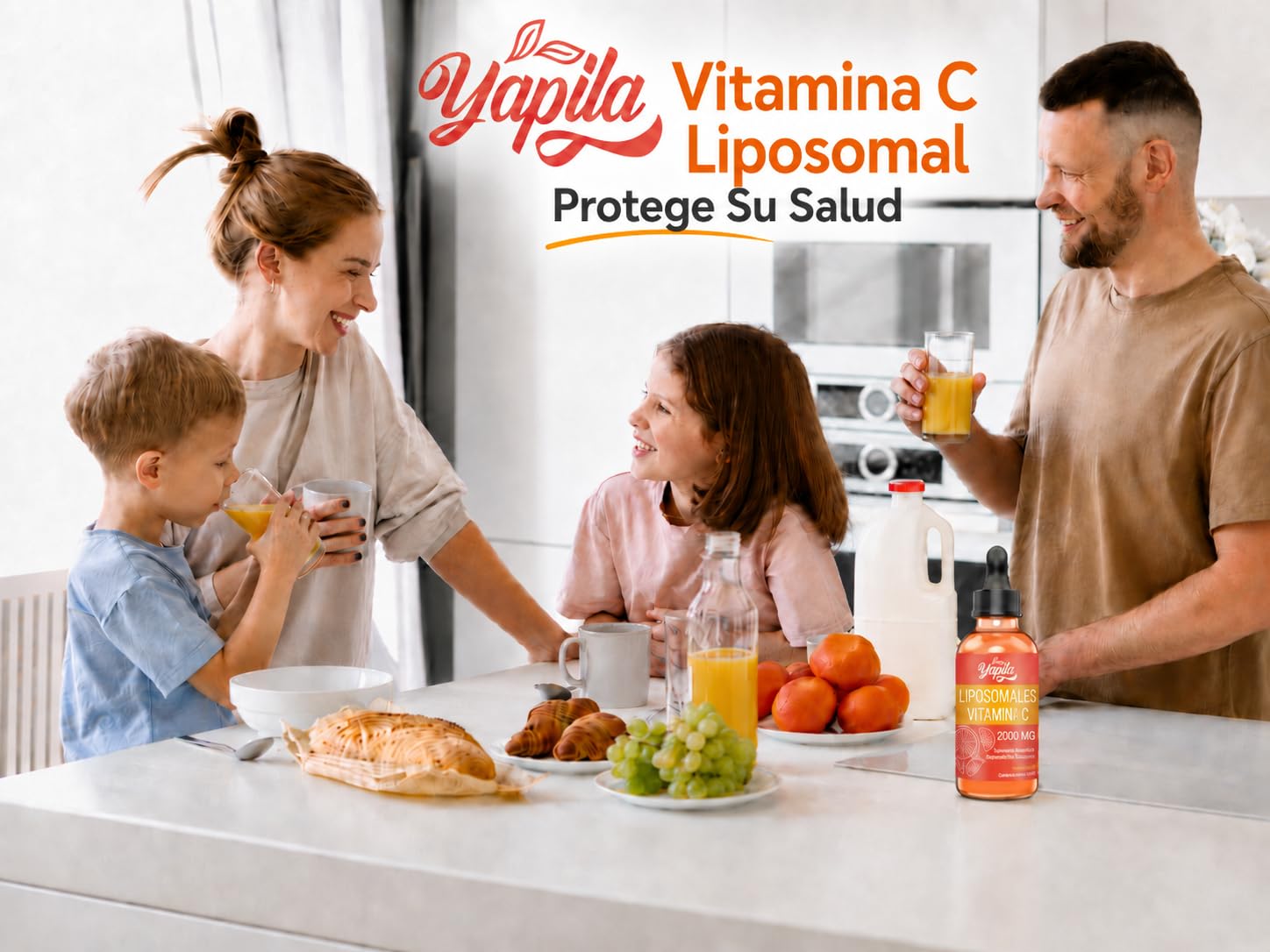 Vitamina C Liposomal 2000 mg, Suplemento Líquido con Ascorbato (6 Botellas) | Absorción Mejorada, Fórmula Vegana de Alta Potencia, Sin Gluten y Sin Soja
