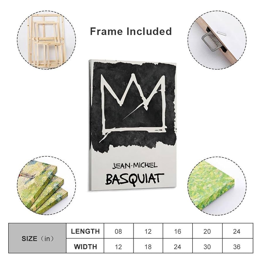 Amazon.co.jp: バスキア王冠キャンバス絵画ストリート