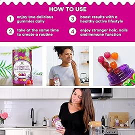 NUTRAMIN Daily Vegan Keto Multivitamin Gummies Non-GMO Natural Vitamin C D + Zinc for Immunity, Plant-Based, Sugar-Free, Nut-Free, Gluten-Free, Biotin, Vitamin A, B, B6, B12 60 Ct, 30 Days (60 Count)