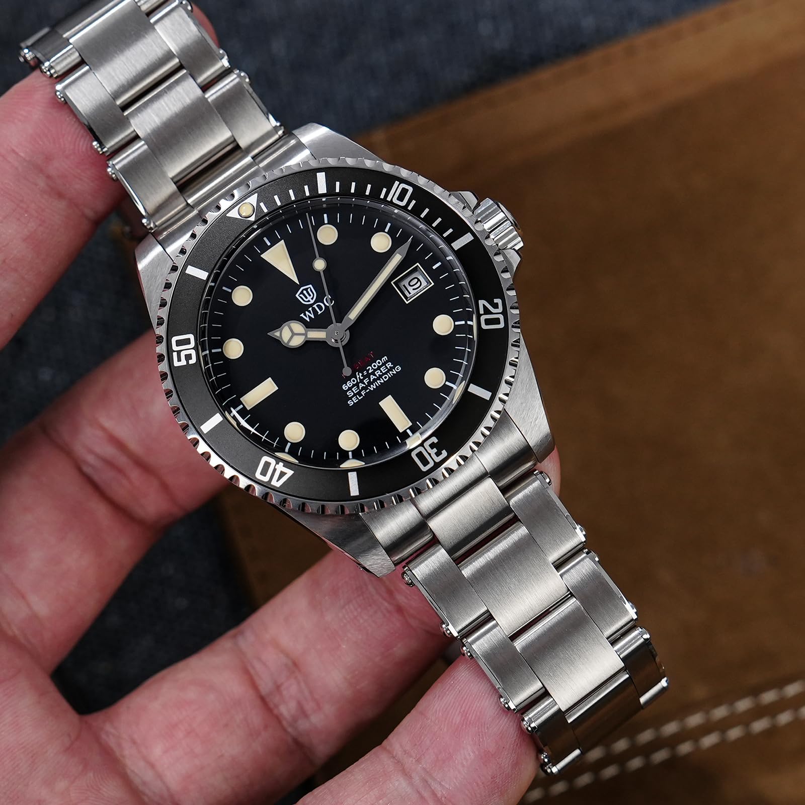 watchdives WD5513M Vintage Sub Taucheruhr für Herren, 9015 90S5 Automatisches Mechanisches Luxus-Taucheruhr, 40,7 mm Gewölbtes Saphirglas Armbanduhr, 20 Bar wasserdichte Taucheruhr