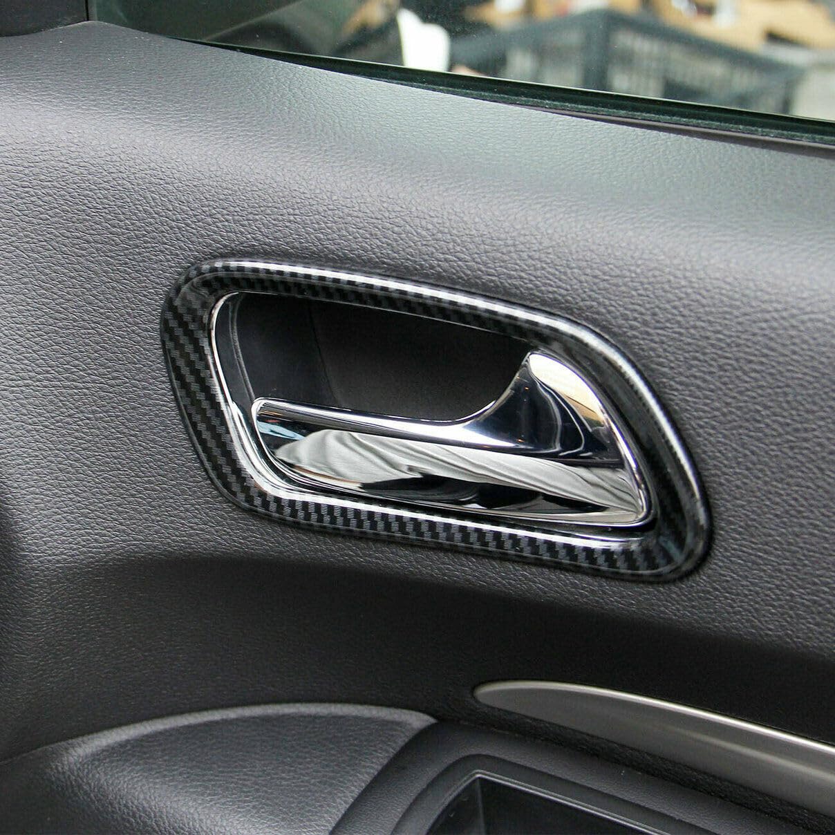 4-Piece Carbon Fiber Door Panel Cover Trim – Fits 2014-2020 Dodge Durango (LHD)