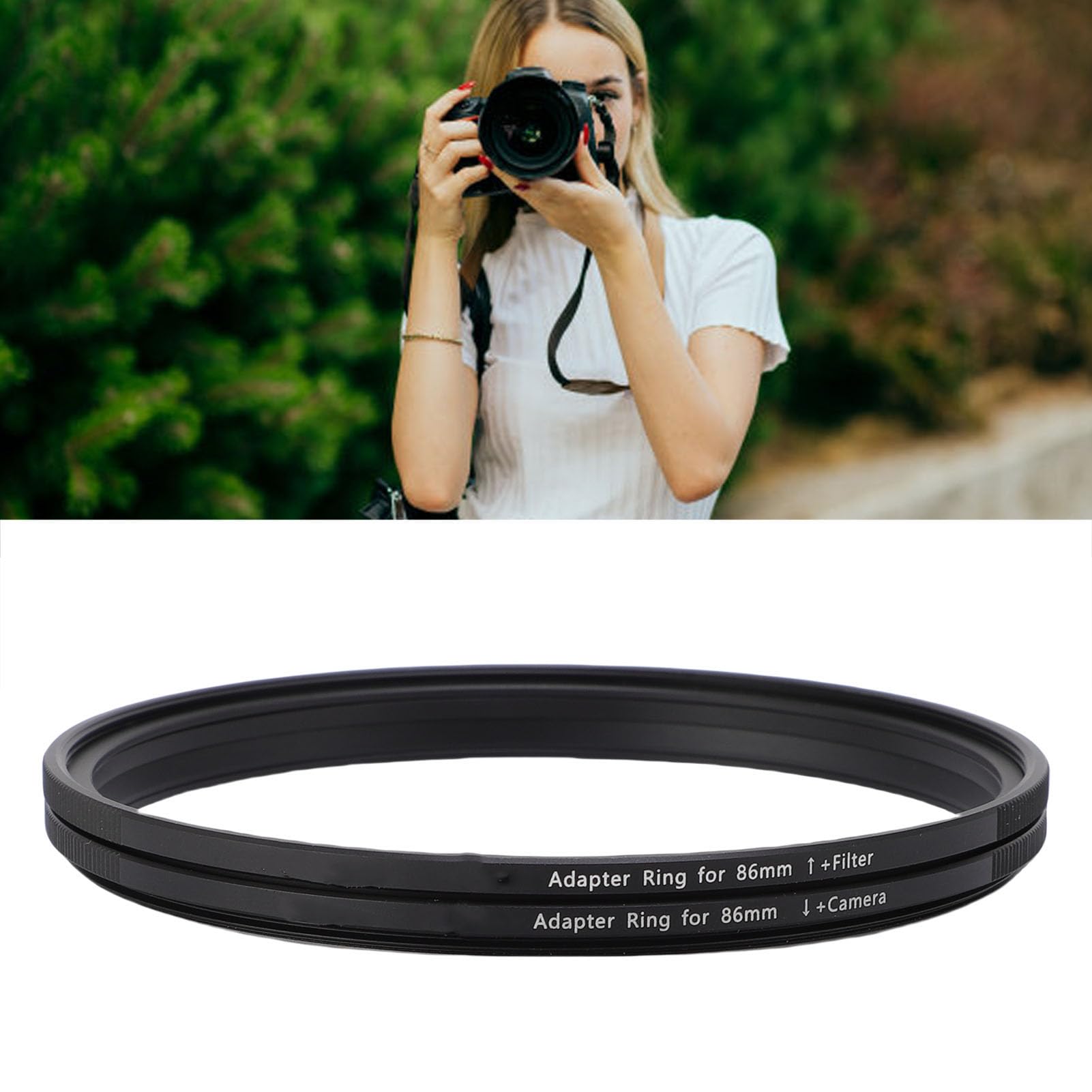 Akozon Adaptador de Filtro Magnético de 86mm a 86mm para Lente de Cámara, Conversión de Rosca a Magnética, Accesorio de Fotografía de Fácil Instalación
