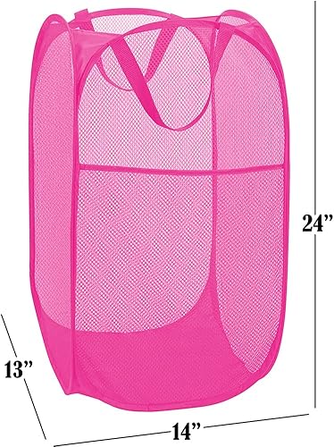 Miniatura 52 de BATTOO Cesta plegable de malla fuerte de lujo con bolsillo lateral plegable para lavandería, baño, habitación de los niños, dormitorio universitario