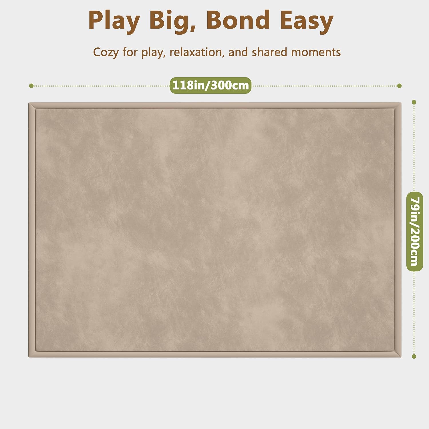 Baby Play Mat for Floor, 1.3'' Thick Memory Foam Tummy Time Mat - Super Soft Coral Velvet Nursery Rug with Non-Slip Backing, Crawling Rug for Toddlers/Infants, Yoga & Tatami Use, Oatmeal, 79''x 118''