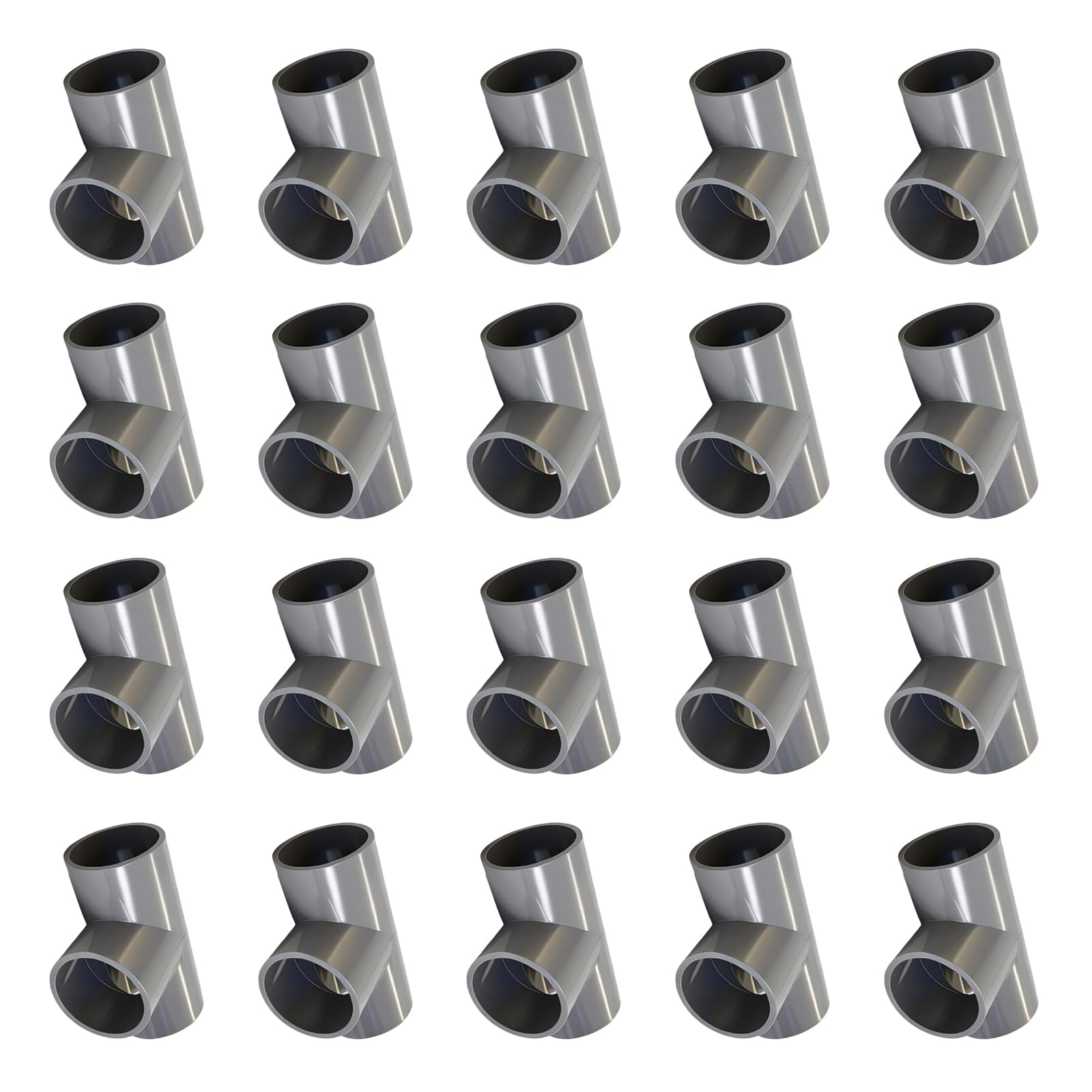 Hredwep Grey 20Pcs Multifunction Adapter Flexible Pvc Pipe Fitting Upgrades For Modulars Storage Racks & Garden Structures Erosion Resistant Pvc Fittings