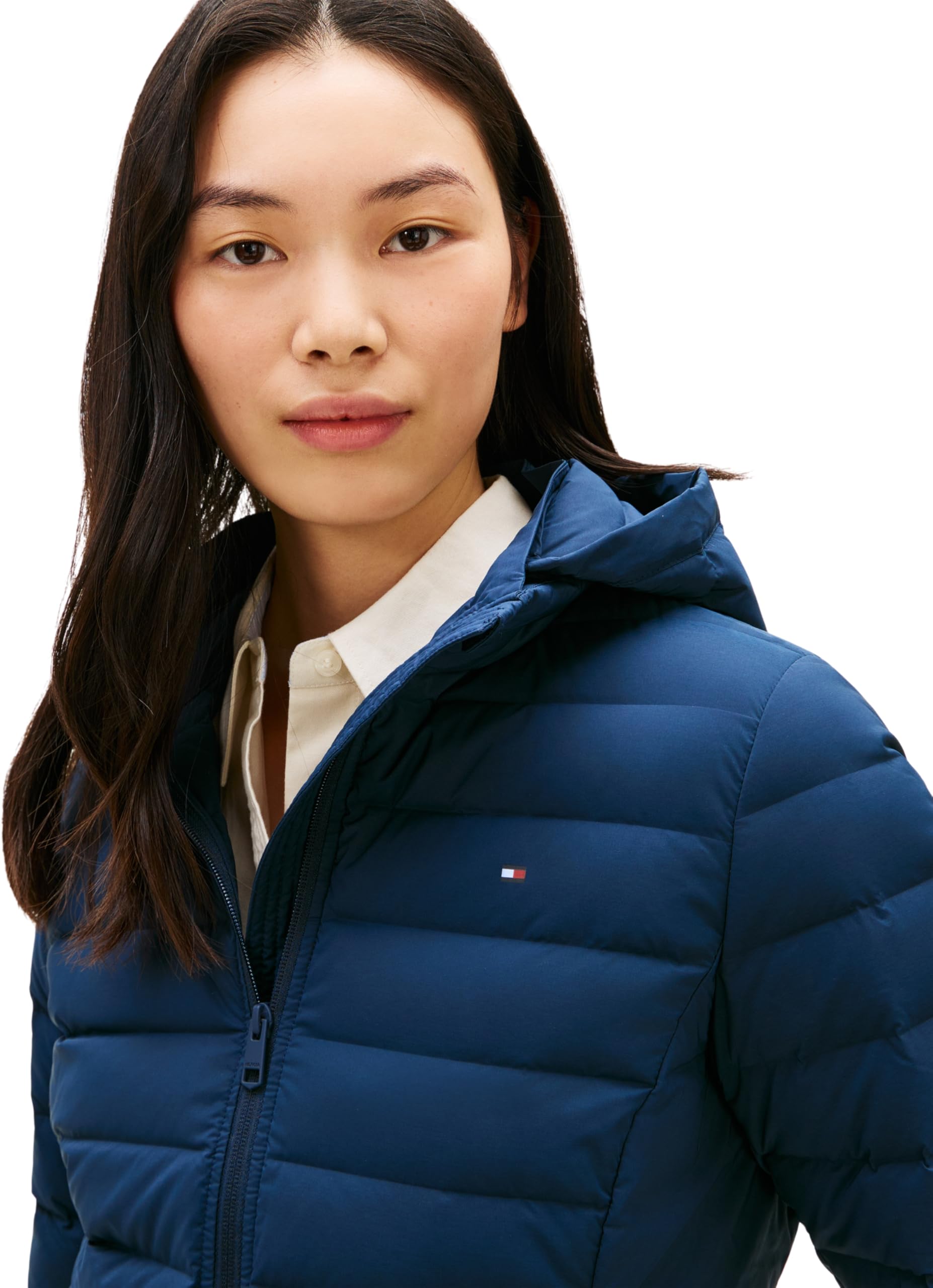 Tommy Hilfiger Stretch Nylon Lw Down Jacket Ww0ww47753 Chaqueta acolchada Mujer (Pack de 1)