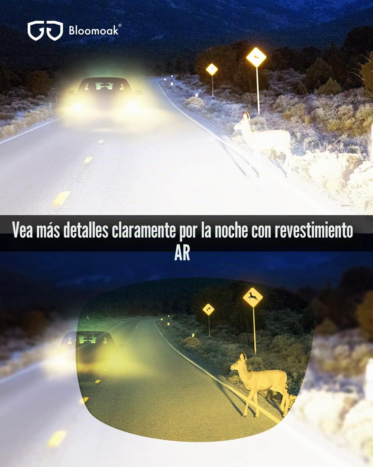 Bloomoak Polarized Night Driving Glasses for Men/Women, Anti Glare HD Night Vision Glasses Nighttime Yellow Tinted Lens UV400