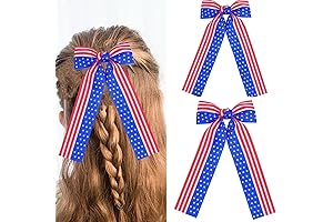 4th of July Hair Bows for Girls: Patriotic Hair Bow Clips for Independence Day