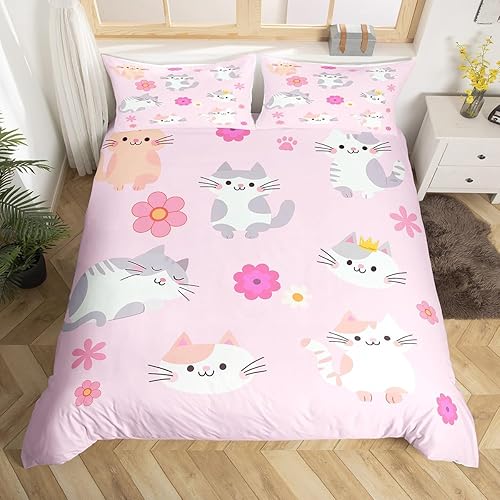 Miniatura 7 de Erosebridal Juego de ropa de cama tamaño individual para niños y niñas, funda de edredón colorida con estampado de estrellas y luna, funda de