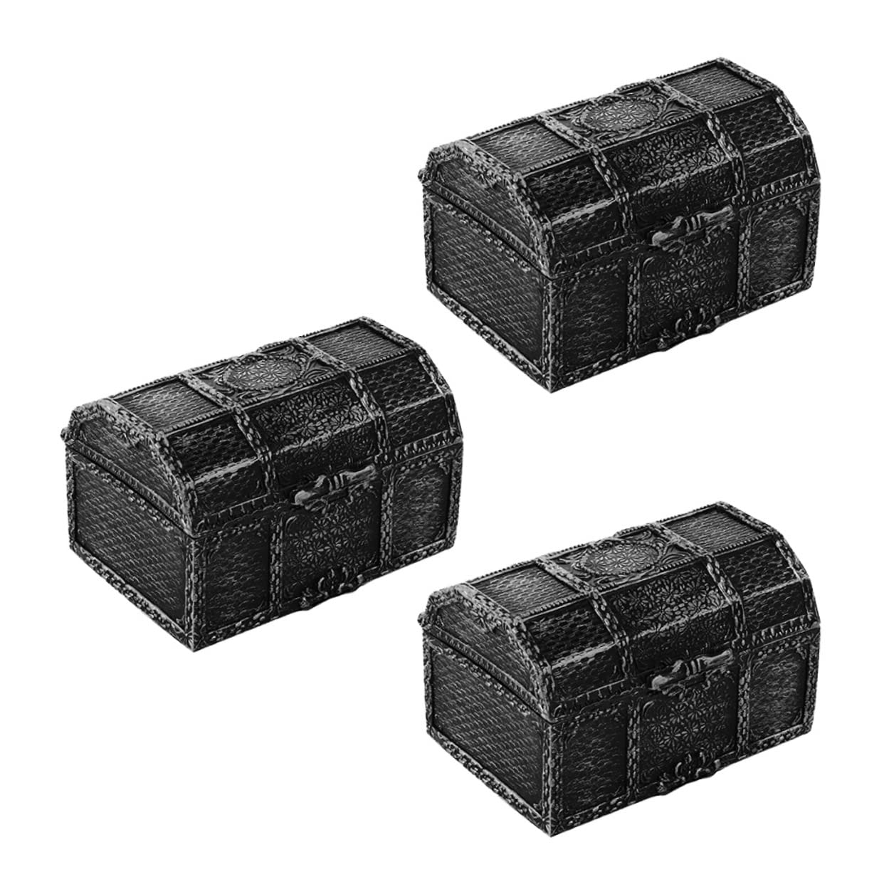 SAFIGLE 3pcs Treasure Chest Toy for Boys and Girls Pirate Treasure Boxes Storage Decorative Pirate Accessories for Party and Home
