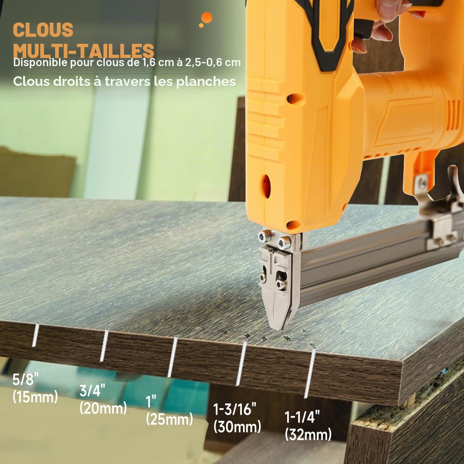 Cloueuse sans fil pour Dewalt 20 V batterie, 18GA Pistolet à clouer sans fil agrafeuse électrique cloueuse 2 en 1 avec 1000 clous et 500 agrafes pour bricolage et travaux du bois