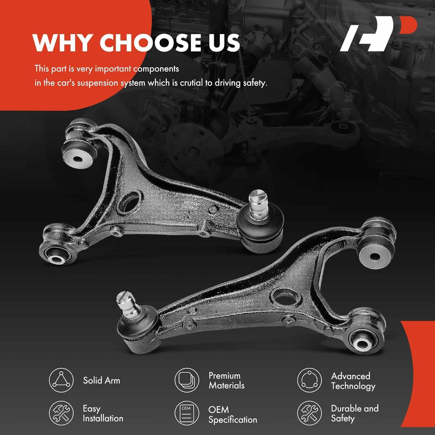 A-Premium 2 x Rear Upper Control Arm, with Ball Joint & Bushing, Compatible with Subaru Outback 2010-2018