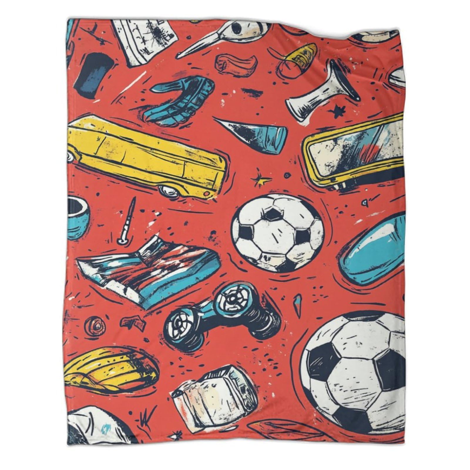 Couverture de canapé sport 3D en velours peluche chaud pour ado