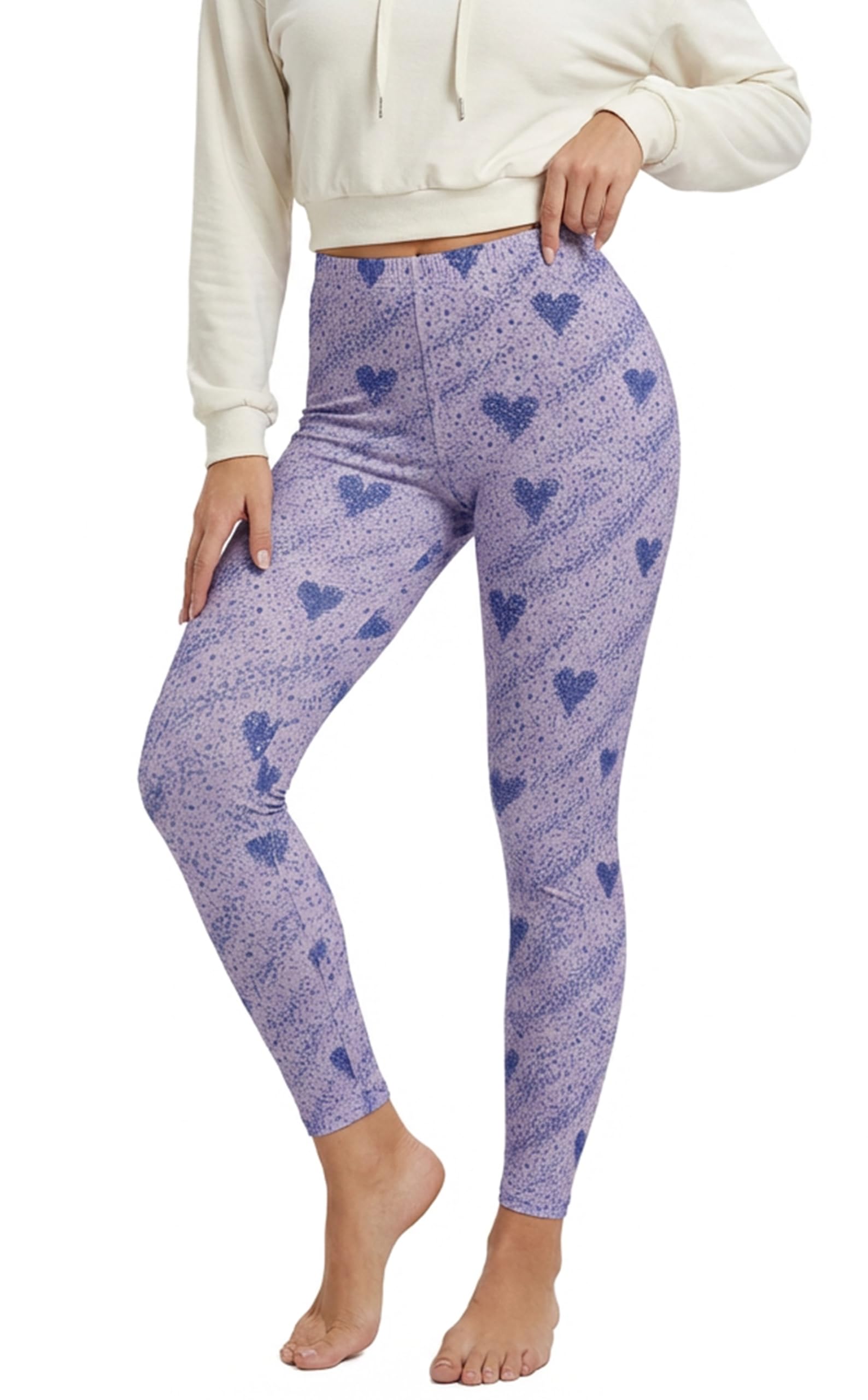 sissycos Women's 80s Leggings Neon Artistic Splash Printed Pants