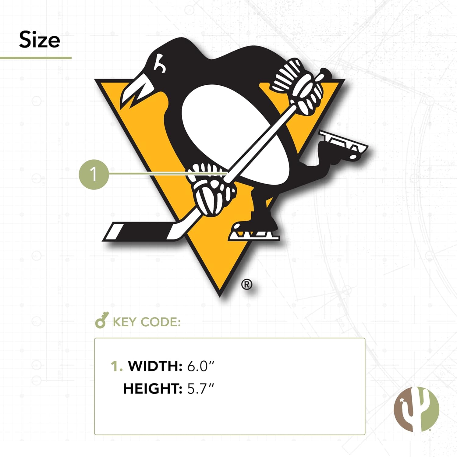 Desert Cactus Pittsburgh Penguins Team NHL National Hockey League Sticker Vinyl Decal Laptop Water Bottle Car Scrapbook (Individual A) - Image 2