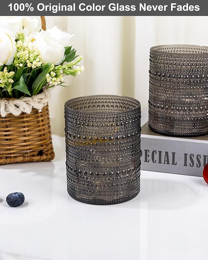 YOUBET 24 Vasos de Plástico Negro Hobnail 14 oz para Fiesta miniatura 8