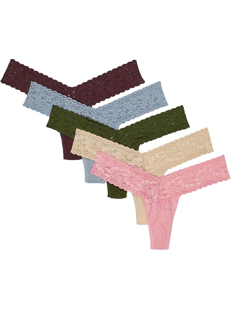 Hanky Panky 5 PACK PETITE SIGNATURE LACE THONGS IN PRINTED BOX