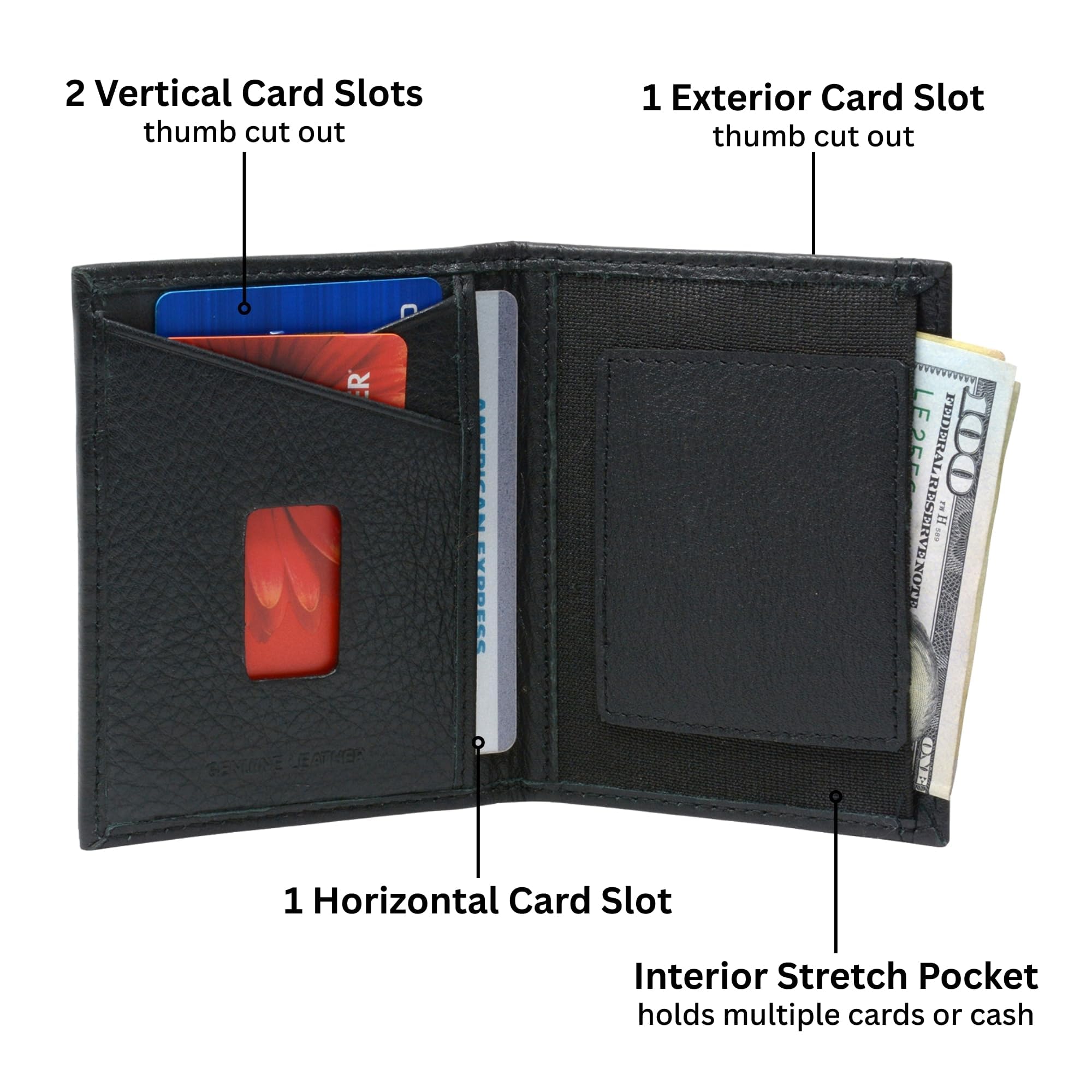 alpine swiss Cartera de doble diamante RFID para tarjetas de visita