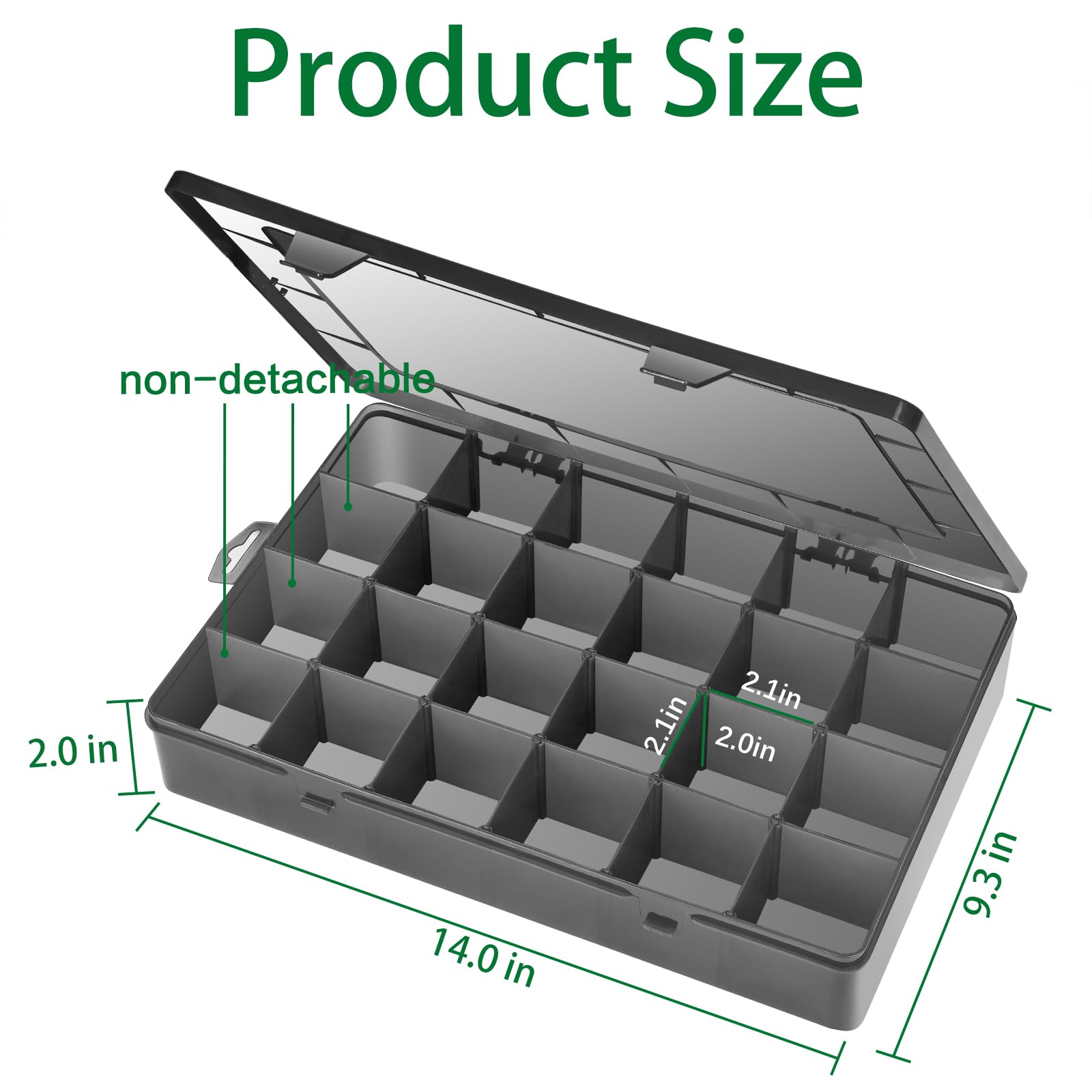 Scatole Organizer 2 Pezzi Con 24 Scomparti - Trasparenti Per Piccoli Oggetti