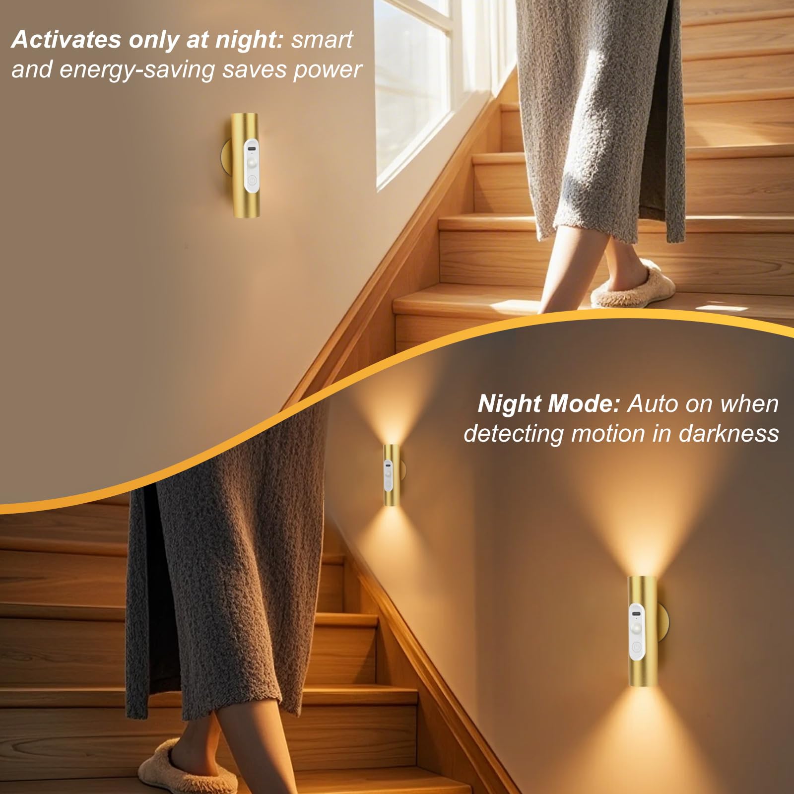 2 Pezzi Lampada A LED Con Sensore Di Movimento – Batteria Ricaricabile, 7 Colori RGB, Installazione Magnetica, Per Interni