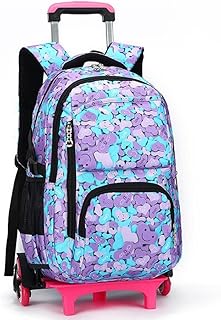 YUB Rolling Backpack On Wheels High-Capacity School Bag Backpacks for Students Climbing Stairs Six Wheels Purple