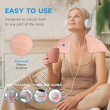 GOTCOZY Heating Pad 12x24 for Back Pain Relief & Cramps(Rose)
