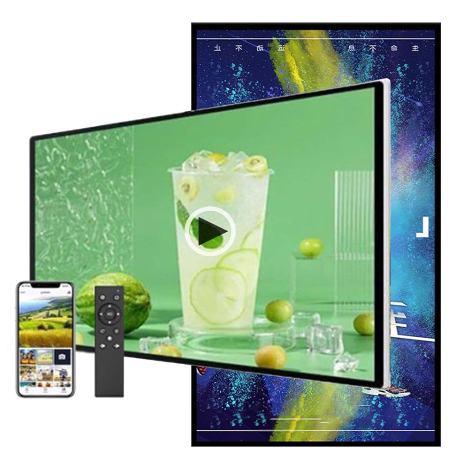 Wyświetlacz Digital Signage do reklamy komercyjnej, odtwarzacz multimedialny 18,5 cala do restauracji, kawiarni i salonów z inteligentnym dzielonym ekranem i zdalnym złączem USB