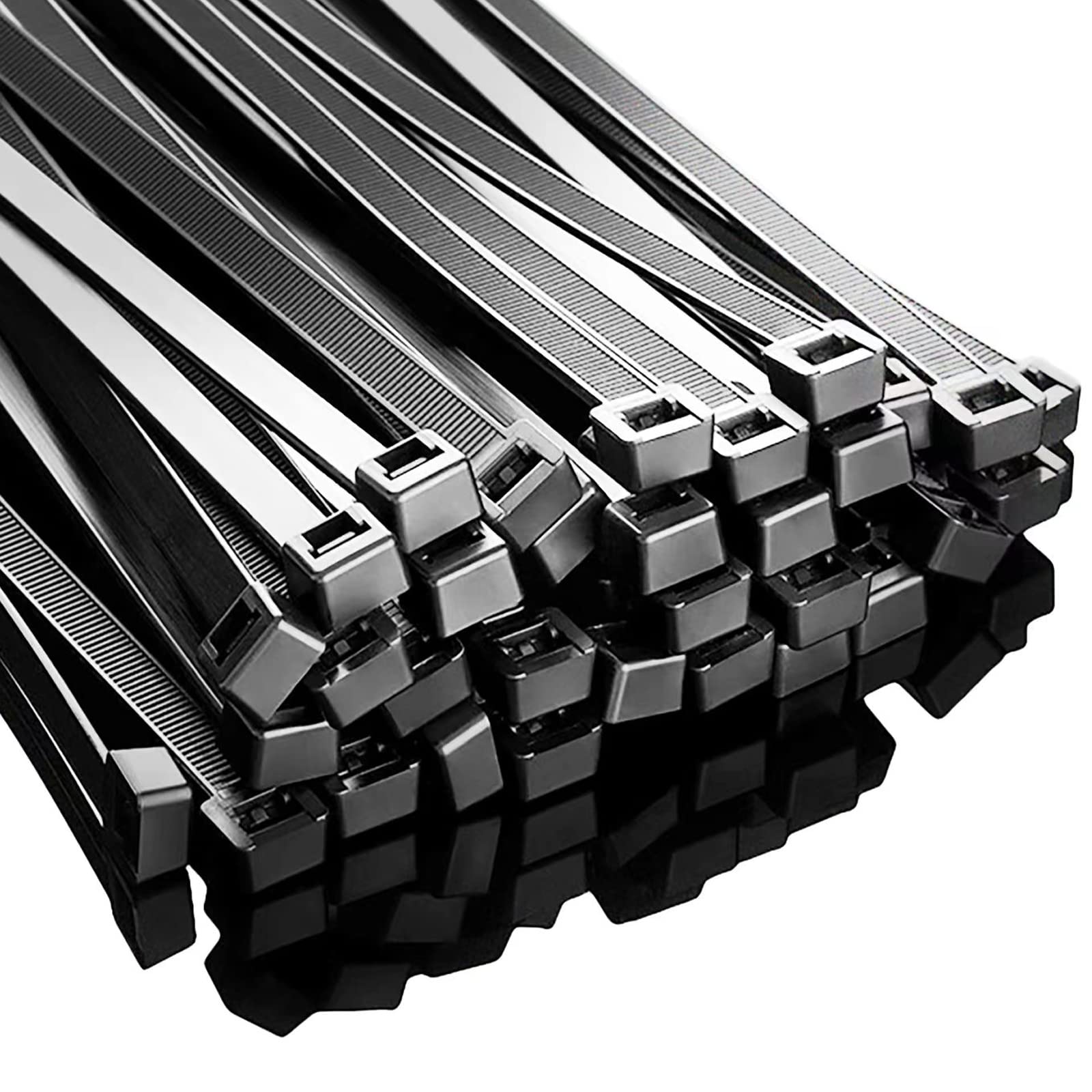 Bridas grandes resistentes de 18 pulgadas (paquete de 500), resistencia a la tracción de 220 libras para uso en exteriores, bridas negras para cables, bridas largas ANOSON
