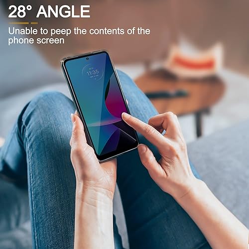 Miniatura 2 de Paquete de 2 protectores de pantalla de privacidad para Motorola Moto G Play (2023) vidrio templado antiespía, Ultra HD, antiarañazos, sin burbujas,