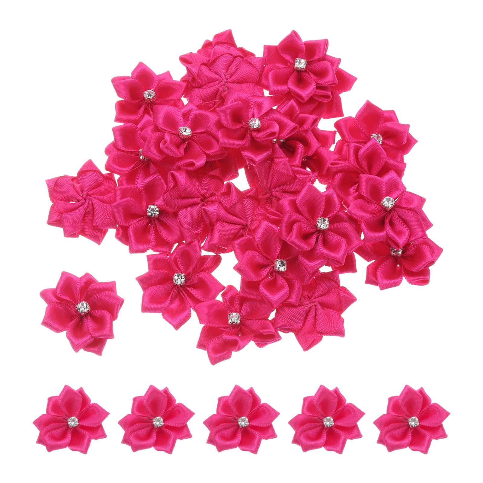 PATIKIL 1.2 Inch Small Ribbon Flowers